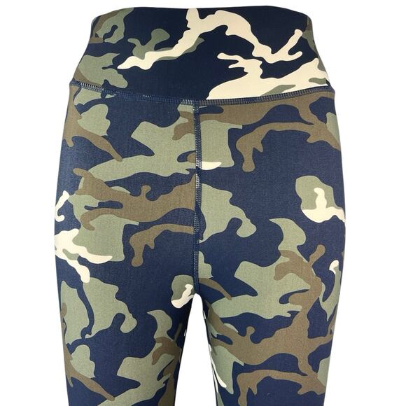 The Upside Navy Green Camo Camouflage High Waist Workout Ankle Leggings Pants 6 - Picture 4 of 7